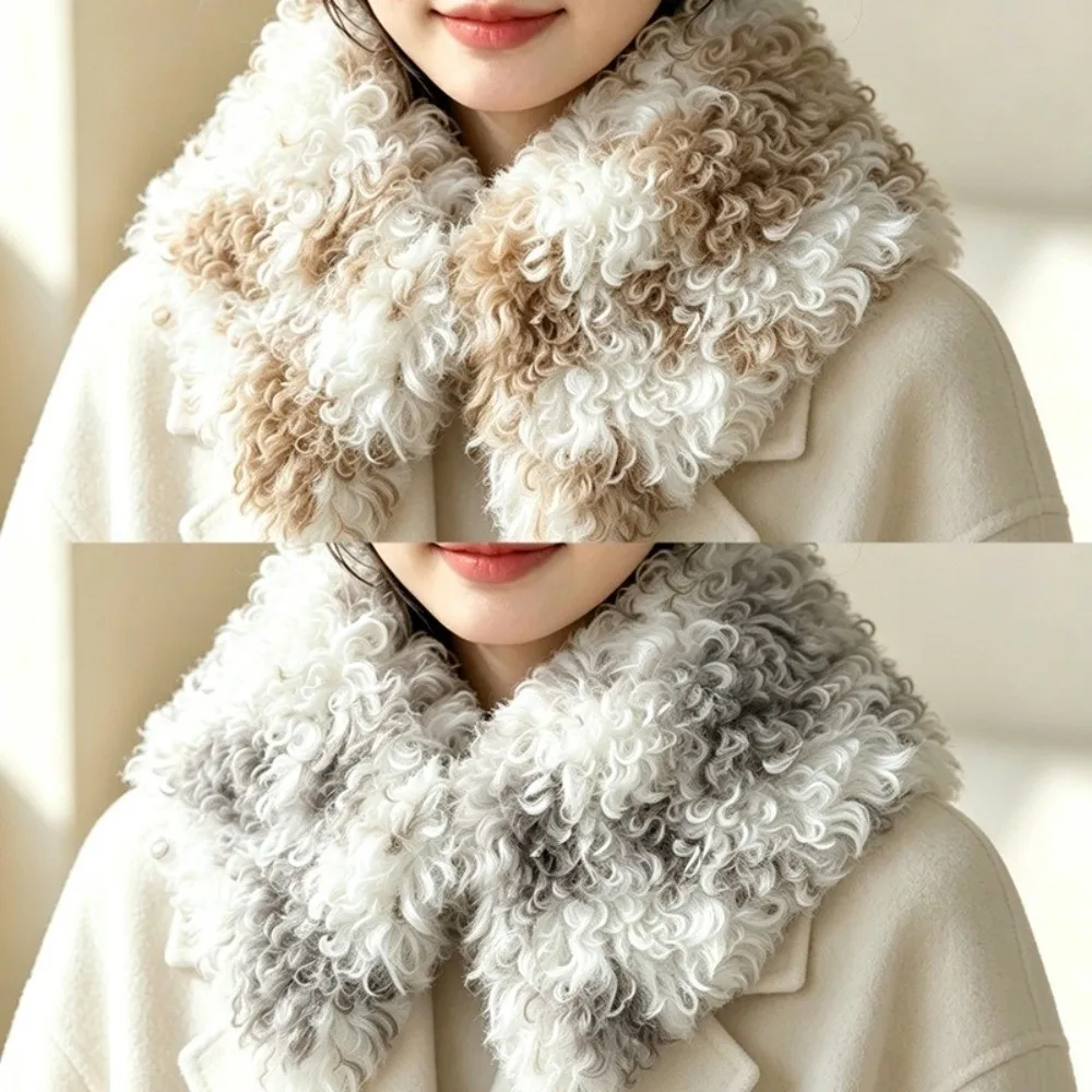 Autumn Winter Soft Fluffy Fur Scarf Thicken Cold Resistant Neck Covers Warm Collar Scarves Neck Warmers
