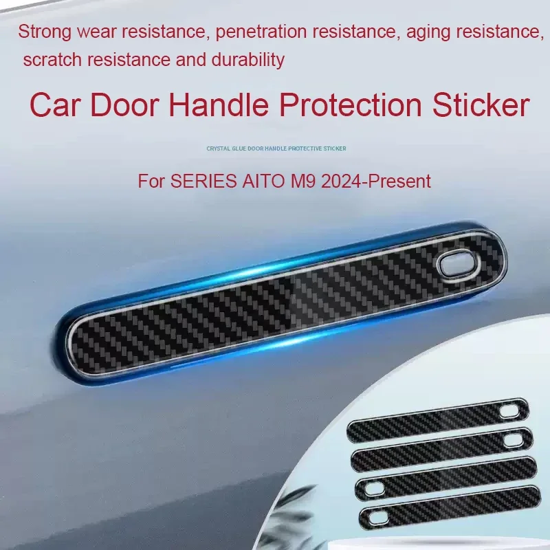 Car Door Drip Glue Handle Cover Anti Scratch Waterproof Durable Auto Decoration Exterior Accessory For SERIES AITO M9 2022-2026