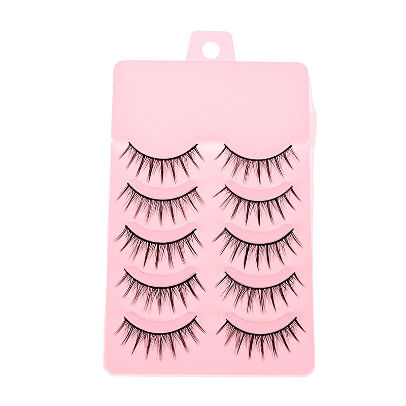 5 Pairs Black Crossing Eye Lashes Extension Makeup Long Curled False Eyelashes Practical Women Eye Makuep Fake Eyelashes Tools