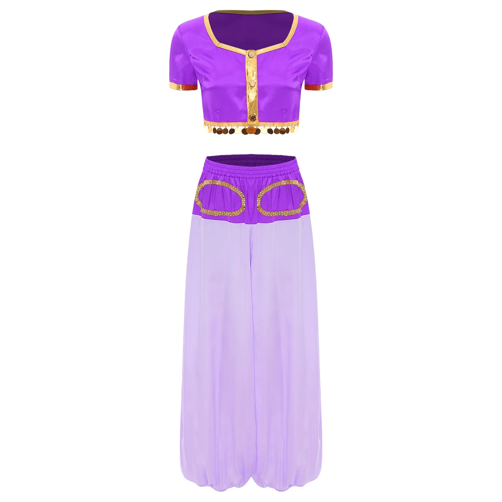 المرأة قطعتين البطن أداء الرقص الهندي المحاصيل الأعلى مع البنطلونات السراويل مجموعة غنائية هالوين العربية الشعبية تأثيري وتتسابق