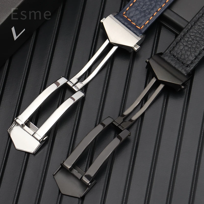 Para tag heuer monaco golfo série excelente permeabilidade ao ar pulseira de relógio de couro de vaca genuíno de qualidade premium 22mm