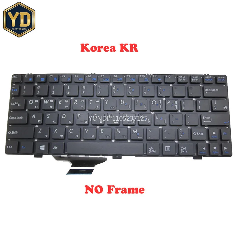 YD Laptop Backlit US KR Keyboard For 한성컴퓨터 For Hansung X13 English US Korean KR Black With/No Frame New