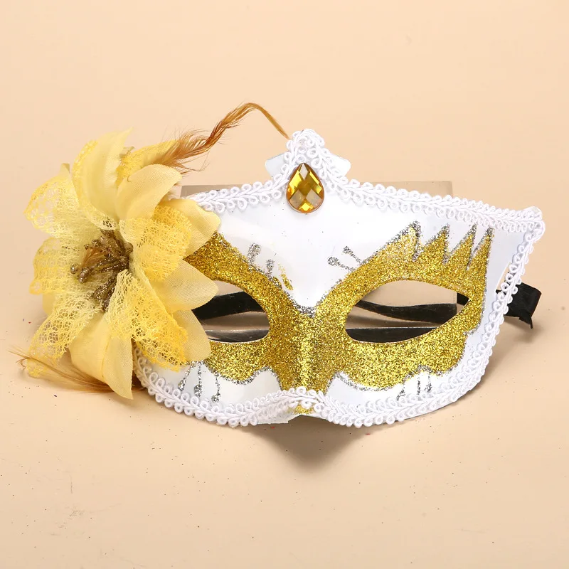 Masques de mascarade de fleurs pour femmes, Sexy, dentelle, strass, Costume d'halloween Mardi Gras, Cosplay, accessoires de fête d'anniversaire, de bal