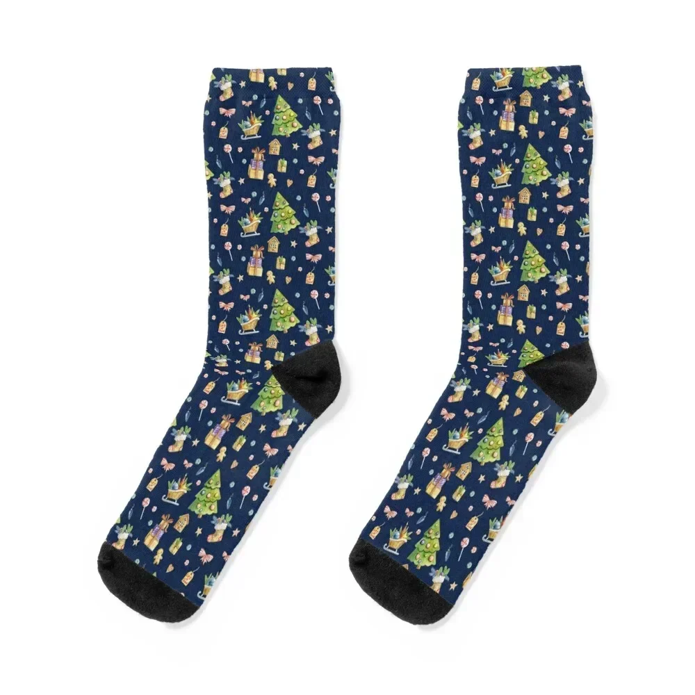 

Assorted Christmas Decor - Stocking, Christmas Tree, Presents, Sleigh Socks kawaii Heating sock Stockings Socks Man Women's