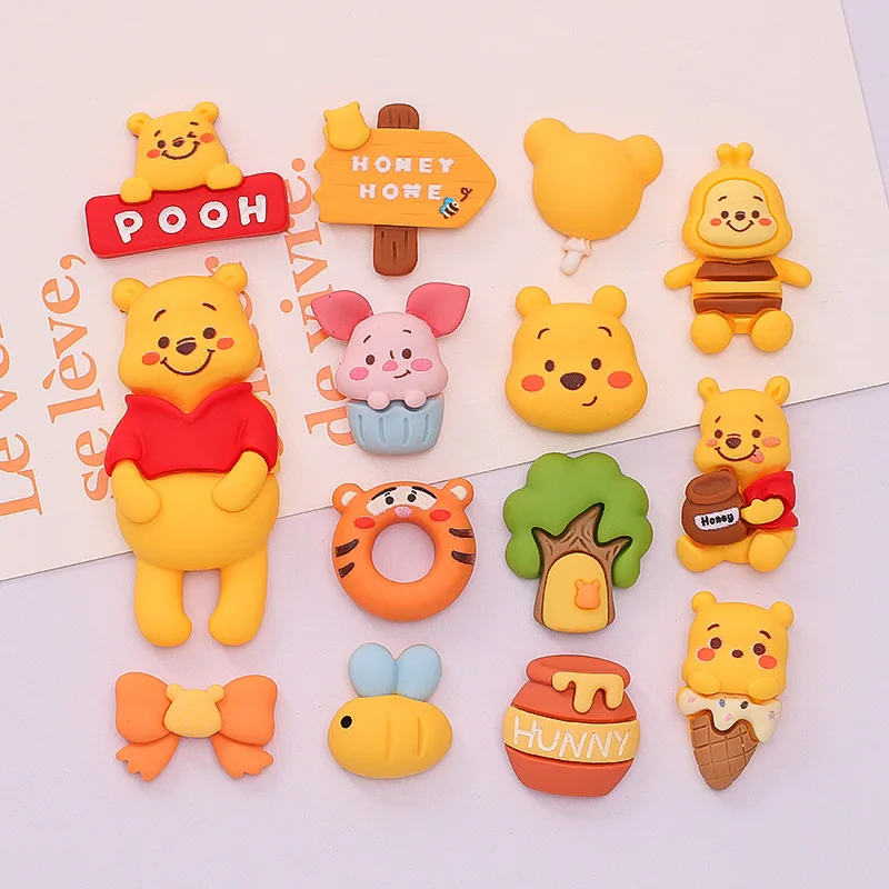 

100 Resin Flatback Kawaii Winnie Pooh Phone Case Hairbow Center Decoration Craft Embellishments For Scrapbooking DIY Accessories