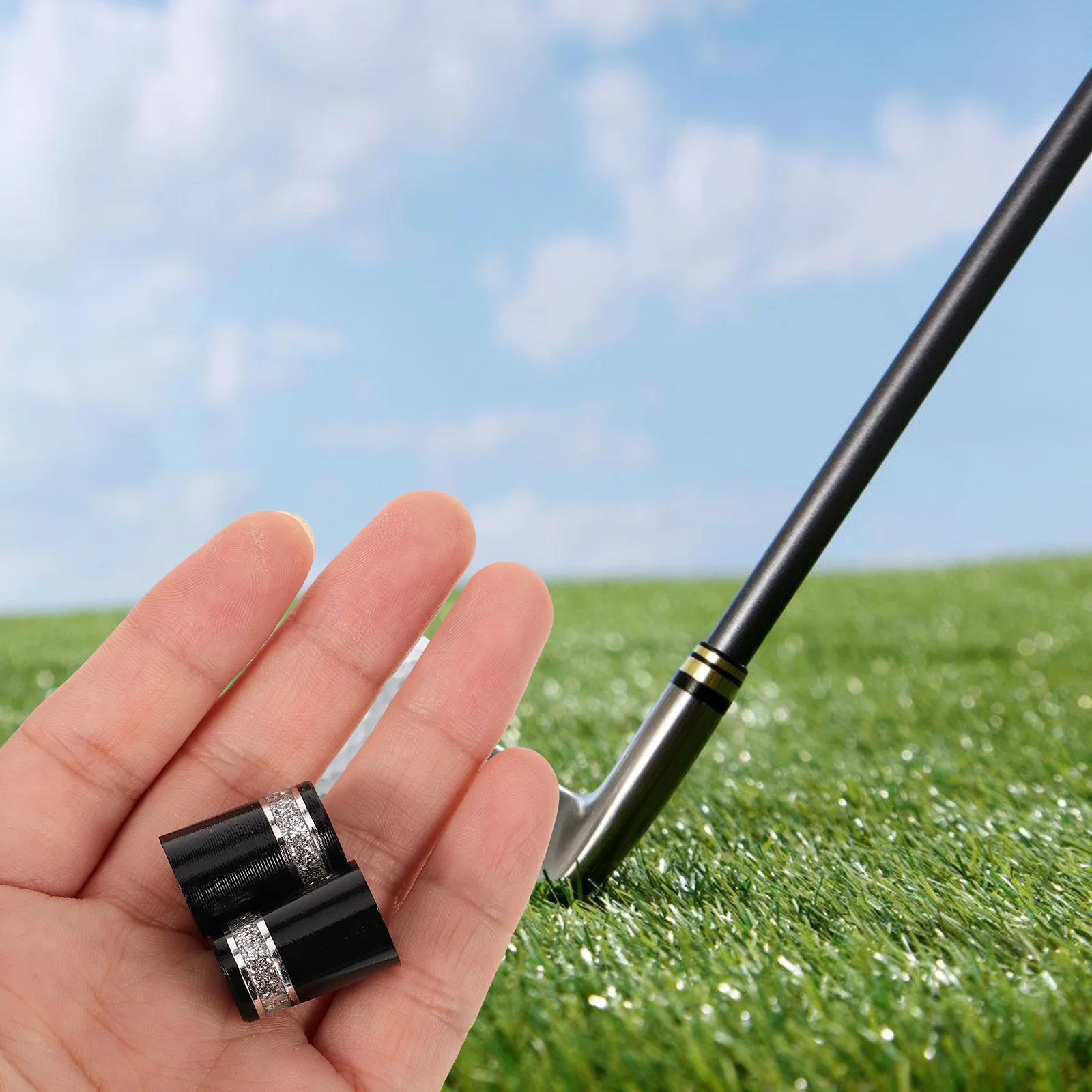 

2pcs Golf Club Ferrules Silver Wear-resistant Golfing Supplies Rubber Covers for Iron Clubs Golfs Cue Sleeves Anti-wear