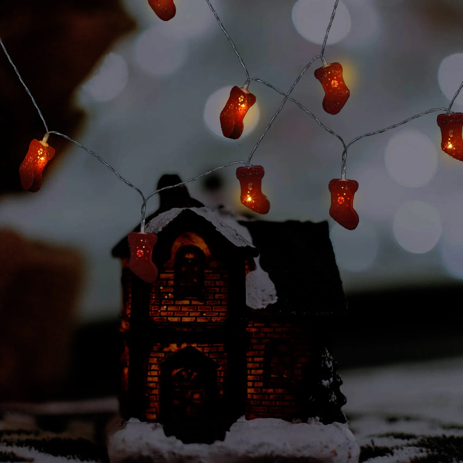 

Christmas Sock String Lights 3M Warm Decorative LED Festoon Light for Home Garden Party Xmas Lamp Decor