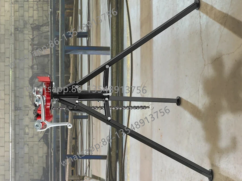 Steel Tripod Pipe Chain Vise 1/8-5 in Capacity Foldable Legs Tri-Stand Bench Vice for Fixing Supporting Bending Metal Pipes Spot