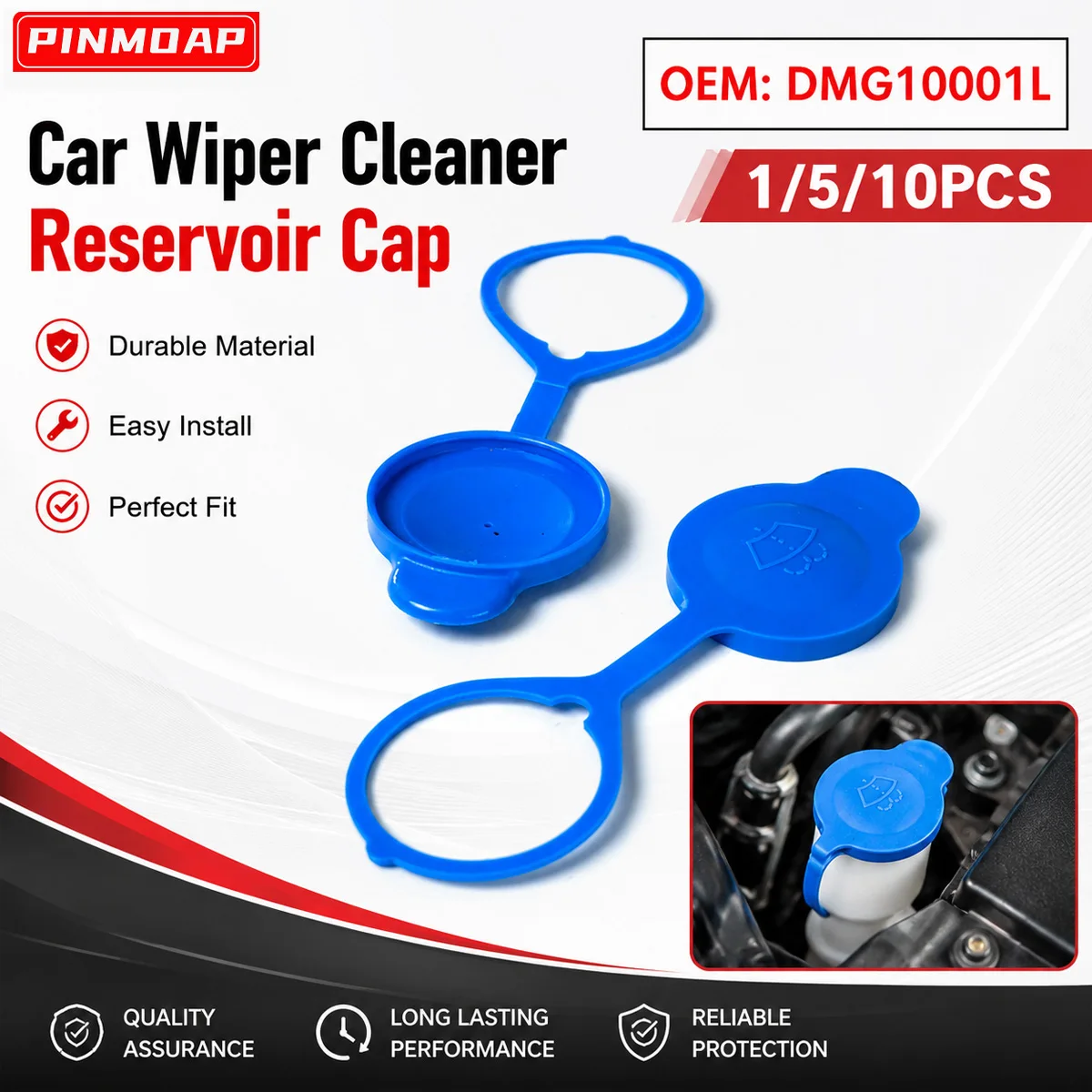 PINMOAP Suitable For Land Rover DMG10001L Windscreen Washer Reservoir Cap Blue Plastic Tethered Cover Easy Install Replacement