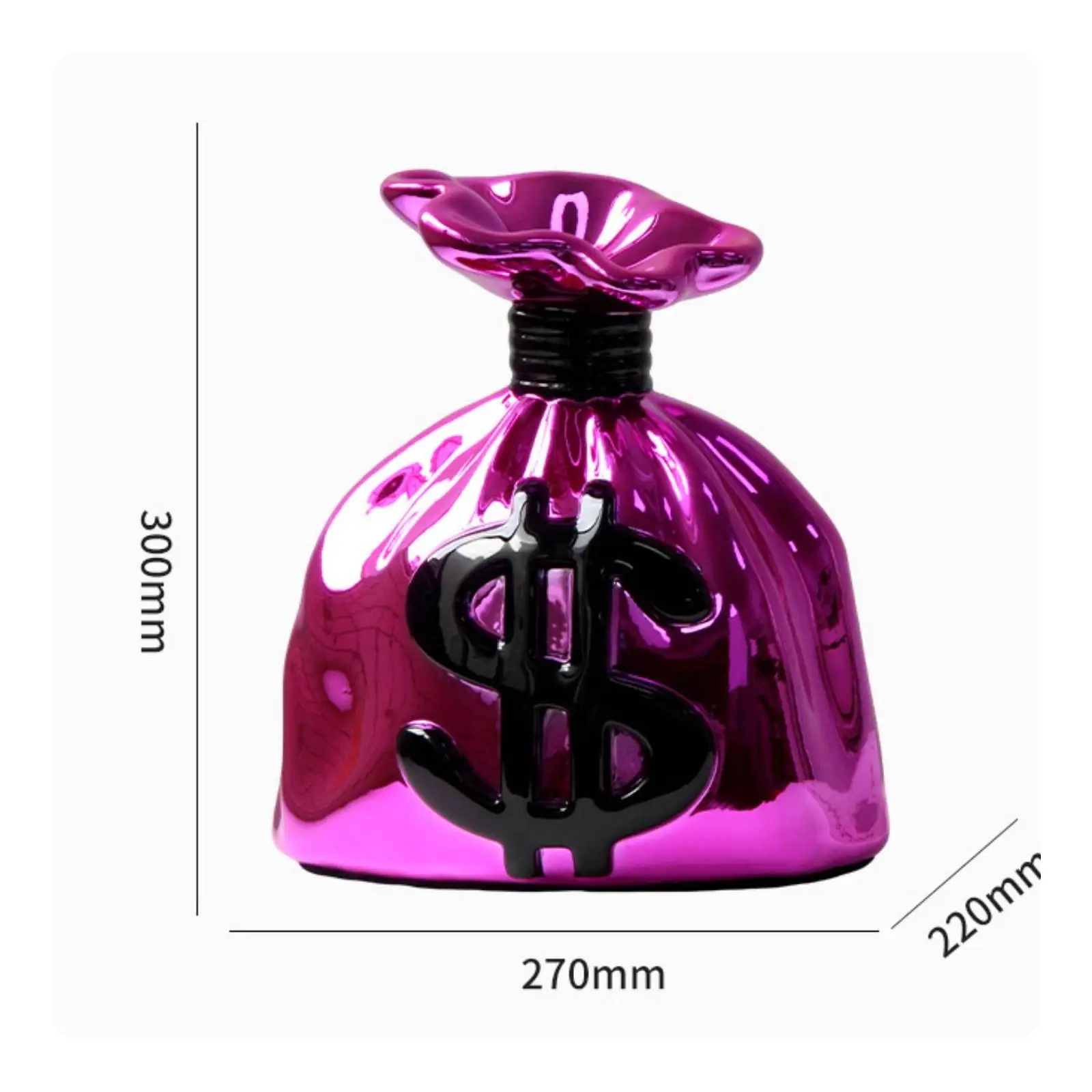 Currency Bag Ornament Reflective Dollar Sign Ornament Eco-Friendly