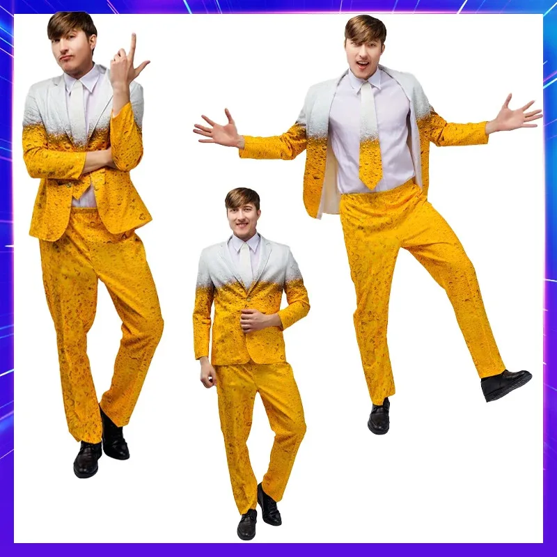 

didi 2025 2025 hhhMen's Oktoberfest Suit Costume Adult Bavarian Beer Cosplay Dress Fancy Yellow Carnival Party Fantasia Hallowee