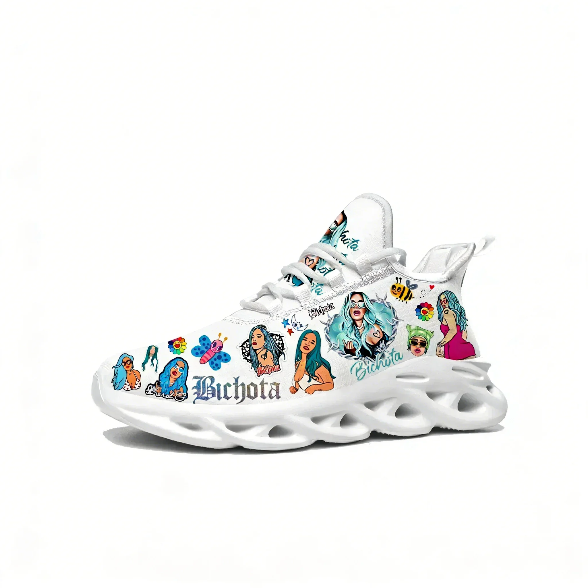 

Karol G Bichota Flats Sneakers Mens Womens Sports Running Shoes Quality Sneaker Lace Up Mesh Footwear Tailor-made Shoe White