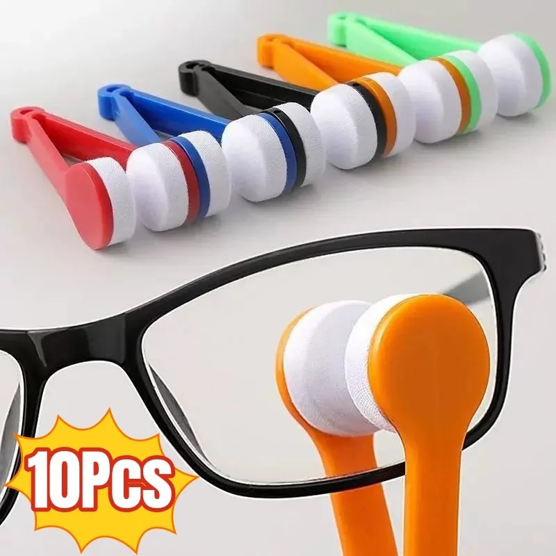 5-10Pcs Portable Glasses Cleaning Rub Eyeglass Sunglasses Spectacles Microfiber Multifunctional Cleaning Brushes Wiping Tools
