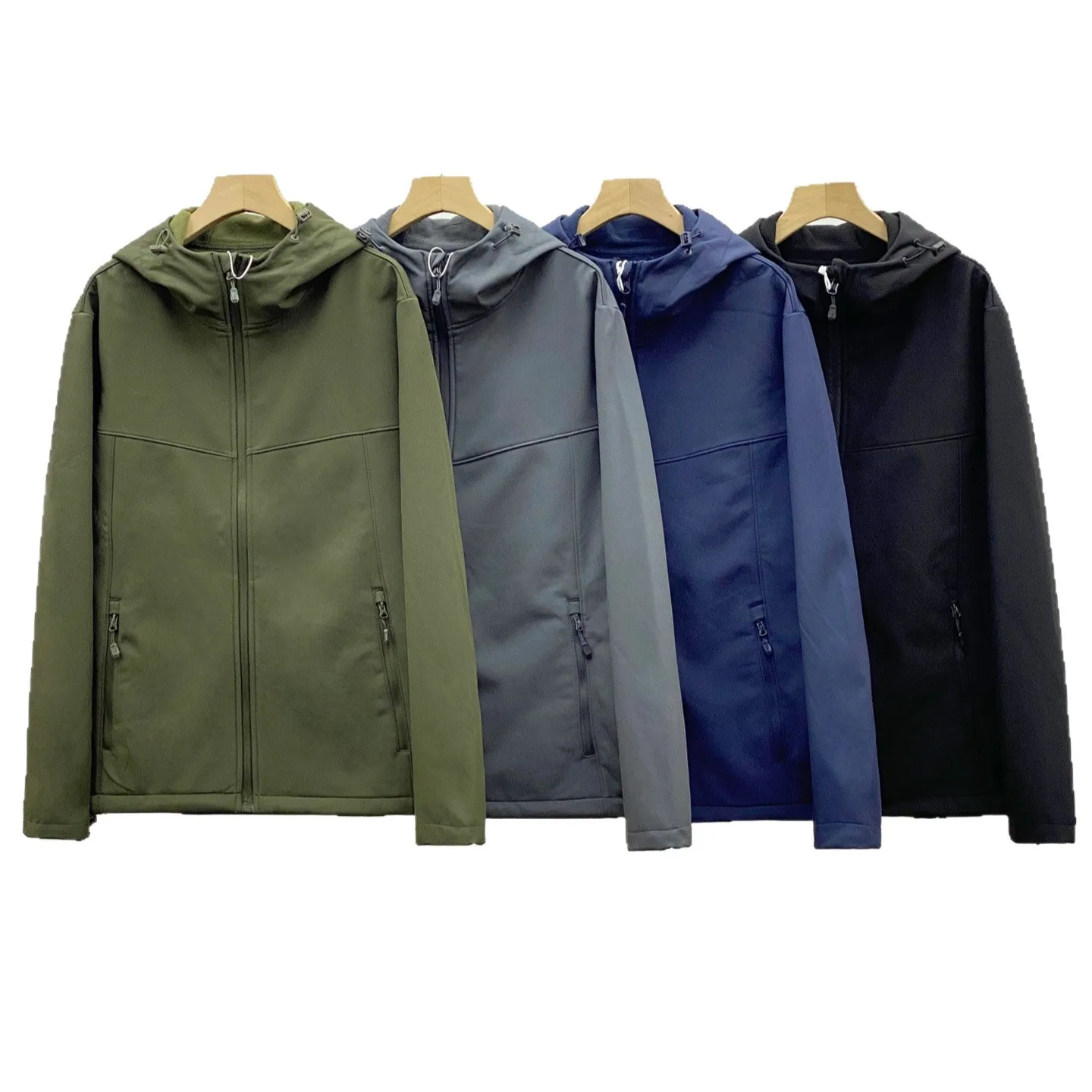 Mens Business Casual Hooded Jacket Lightweight Breathable Slim Fit Waterproof Comfortable Outerwear for Daily and Office Use