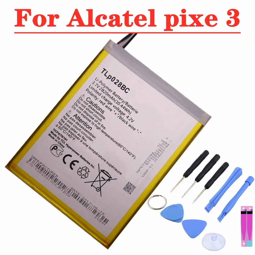 

2820mAh TLP028BC TLp028BD Original Battery For Alcatel Tab pixe 3 Phone Tablet Replacement Battery Fast Shipping + Tools