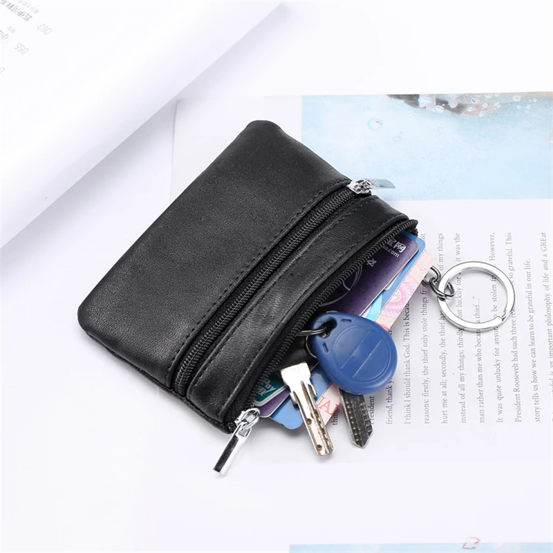 Porte-monnaie en cuir véritable pour homme, portefeuille court portable pour la course, le sport, le bracelet créatif à fermeture éclair, les étuis pour cartes de visite