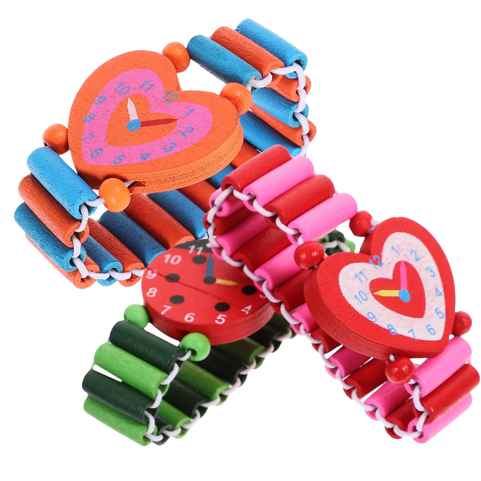 

3 PCS Smart Watch Cartoon Ristwatches Wood Crafts Cute Kids Wristwatches Crafs Simulation Fitness