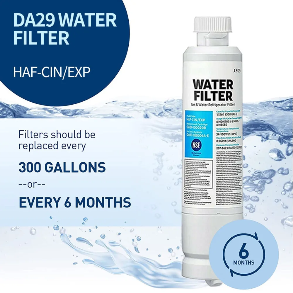 Reemplazo para el filtro de agua del refrigerador DA29-00020B compatible con las series RS267, RF4267, RF4289, RFG296 y RFG298.