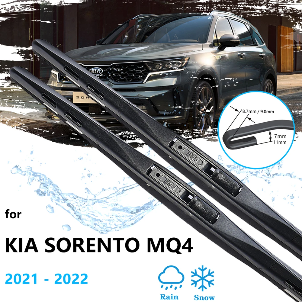 For KIA Sorento MQ4 2021 2022 Front Wiper Blades Cutter Rubber Strip Refill Hatchback Accessory Windshield Windscreen U J Hook