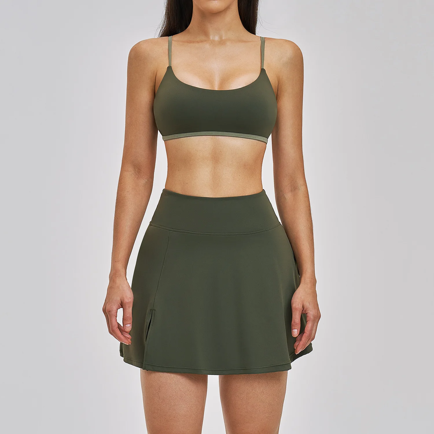 Maxdutti Naked Back Set Tennis Skirt Casual Quick Drying Set Outdoor Running Sports Set Skirt Woman Clothing Faldas Skirts