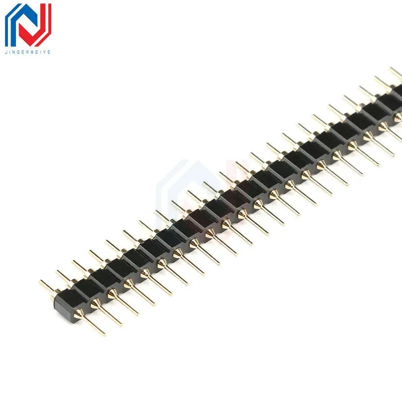 5Pair Connector Pin Header Strip 5pcs Male + 5pcs Female Header Single Row  1X40Pin 2.54mm Pin Connector Strip Round Needle 1*40