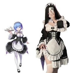 Re:Life in A Different World From Zero Ram Rem Cosplay Costume Japanese Anime Uniform Girl Lolita Dress Halloween Maid Outfits