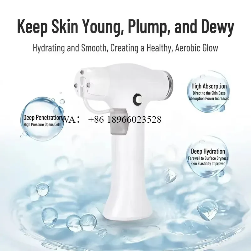 WMWMNU High Pressure Water Oxygen Jet Spray Face Hydration Rejuvenation for Handheld Nano Mist Sprayer Facial Injector