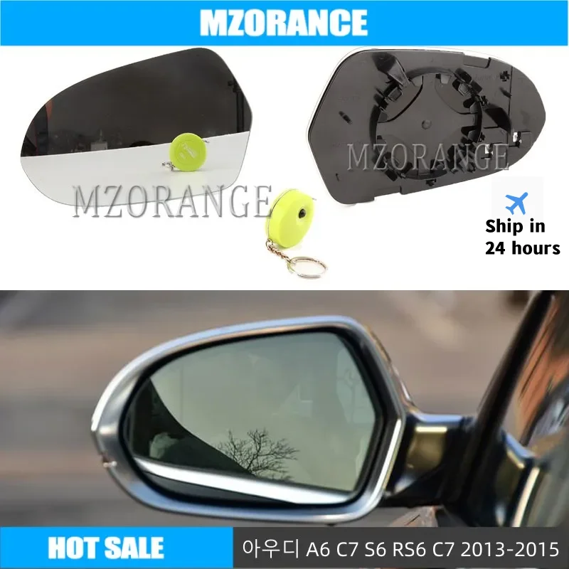 Rearview Side Mirror Glass Cover For Audi A6 C7 S6 RS6 C7 2013 2014 2015 Heated Lens Car Accessories Door Wing mirrors Glass