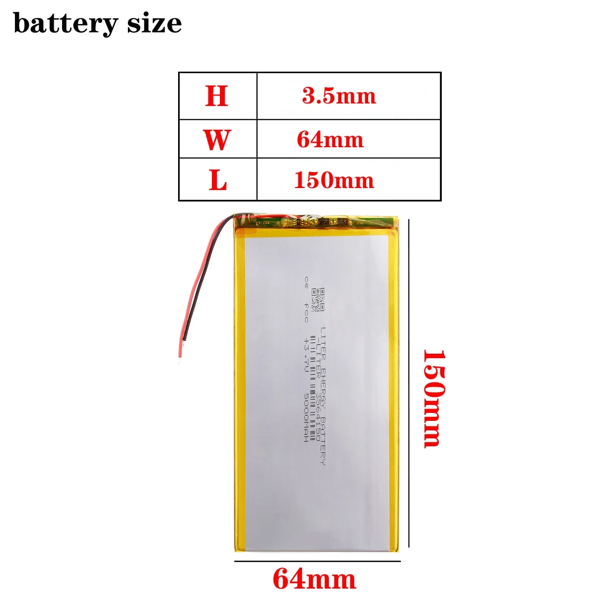 Liter energy battery 3.7V  3564150 5000mAh for tablet pc 7 inch 8 inch 9inch 10inch 11 inch BL-T17 Digma plane Batteries