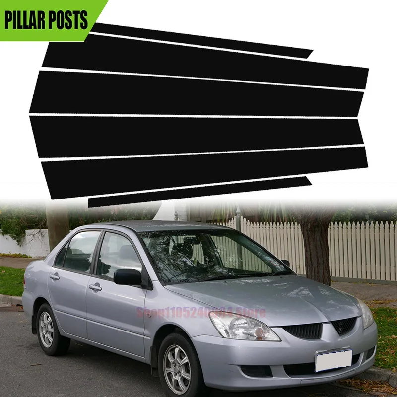 

Pillar Posts Cover Trim For Lancer CS3 GLX 2000-2006 Glossy Black Car Door Column Styling Stickers 6Pcs