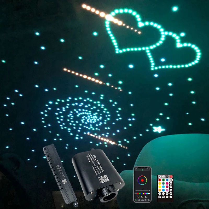 

Fiber Optic Star Light Kit app Car room Roof Starry Meteor sky Ceiling Shooting LED Combination lamp Cable Effect RF love hot