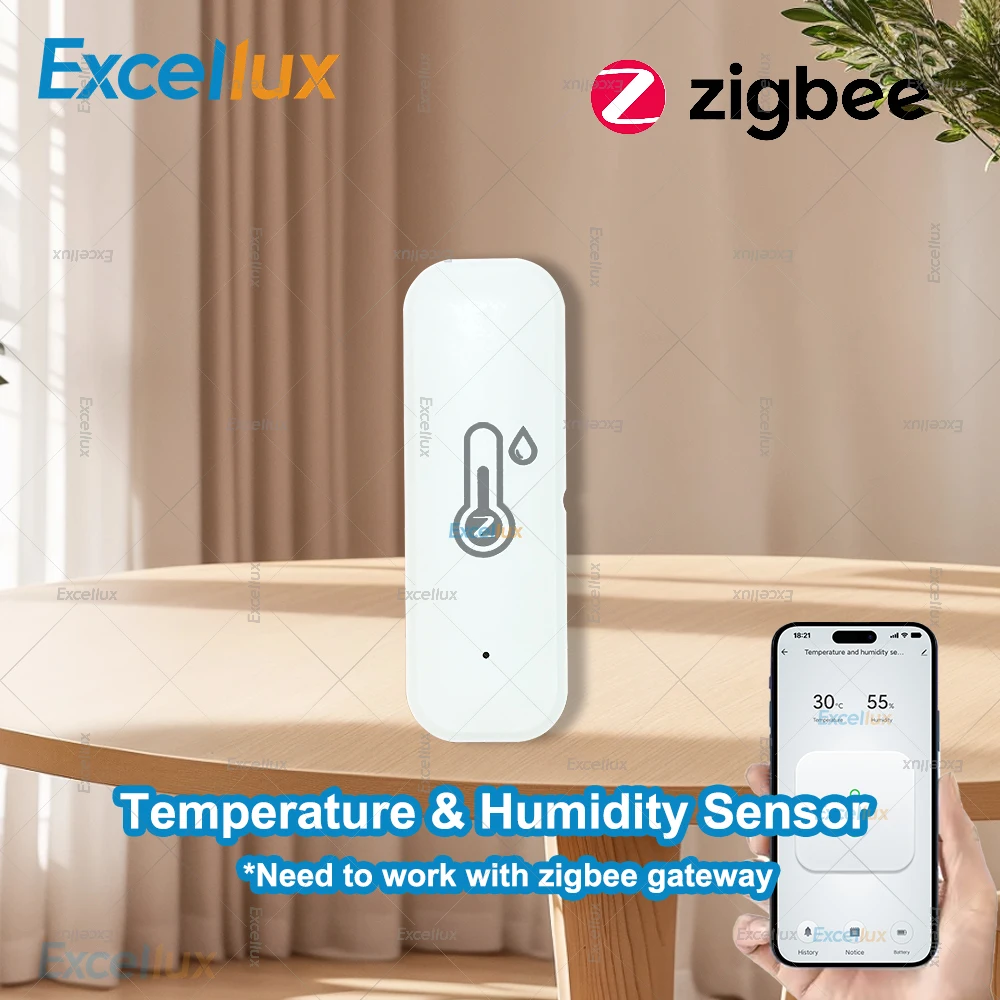 Smart Zigbee Temperature And Humidity Sensor Intelligent Home Thermo Meter Hygrometer Real-time App Remote Monitor Need Gateway
