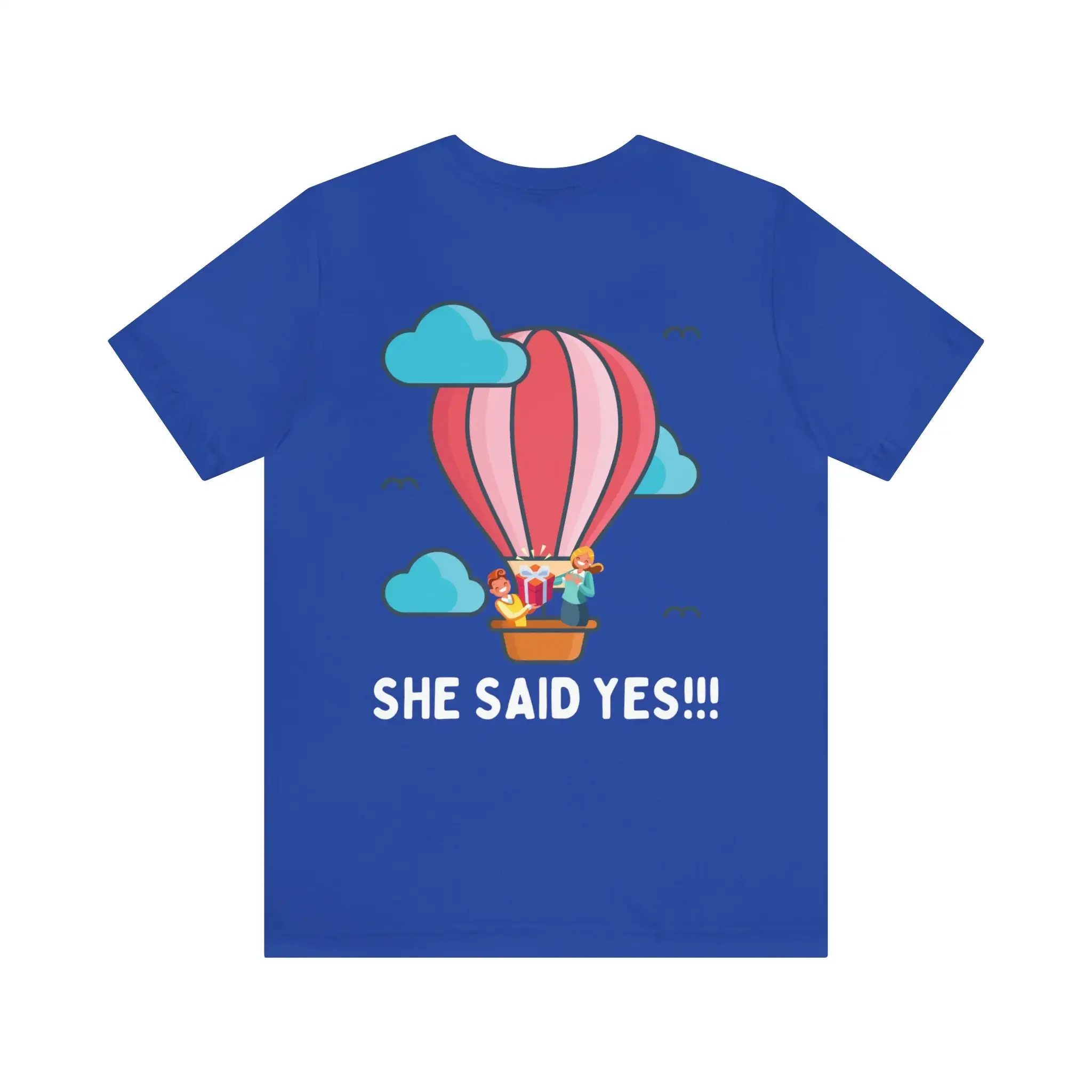 She Said Yes Balloon T Shirt Engaged Proposal Married Couple