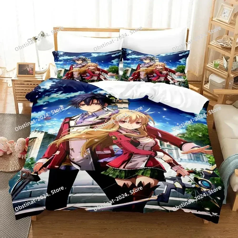 Anime Legend of Heroes Bedding Set Printed Bed Set With Pillowcase Bed Duvet Cover Soft Single Double Queen King Size Boys Adult