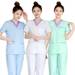 Nurse Uniform Set Hospital Dentist Beauty Lab Surgical Suit Salon Pharmacy Workwear women Scrubs Scrubs Set Nursing Uniform