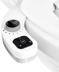 SAMODRA Hot and Cold Bidet Attachment for Toilet, Ultra-Slim Bidet Sprayer Warm Water, Non-Electric Adjustable Pressure Self