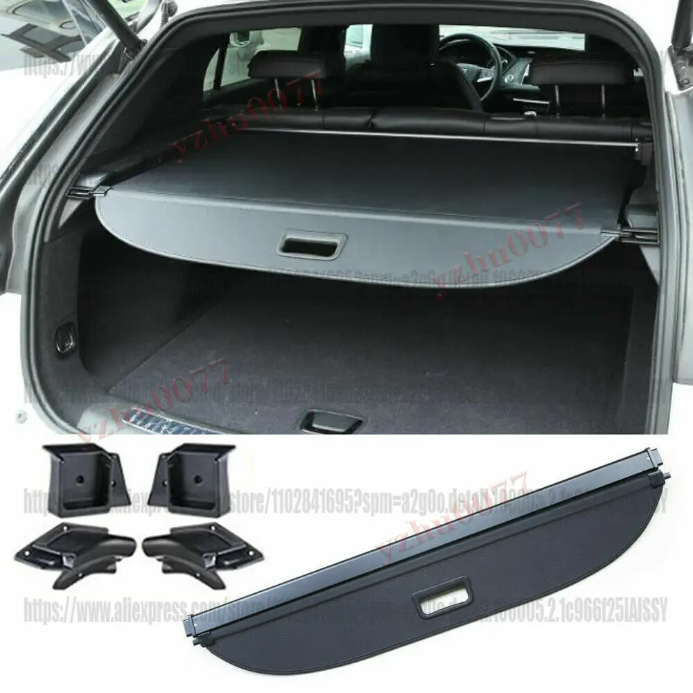 For Cadillac XT4 2019-2024 Black Rear Trunk Cargo Cover Luggage Security Shade trim car acesssories