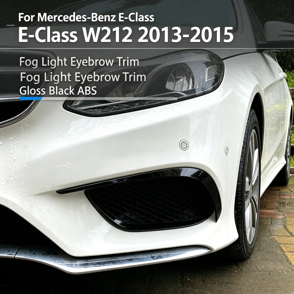 For Mercedes-Benz E-Class W212 2013-2015 Fog Light Eyebrow Trim Front Bumper Spoiler Fog Lamp Air Vent Car Styling Kits ABS view 6