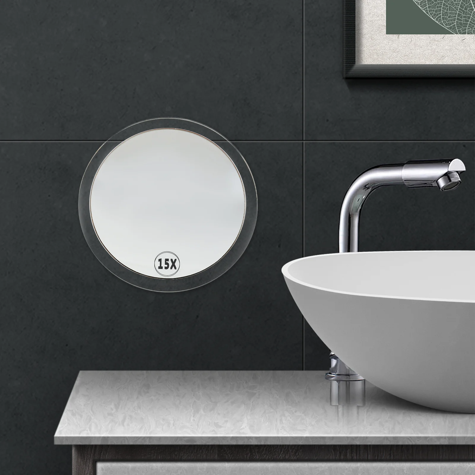 

Portable Magnifying Makeup Mirror with Strong Suction Cup for Clear Detail View Bathroom Wall Mount Travel Friendly Compact