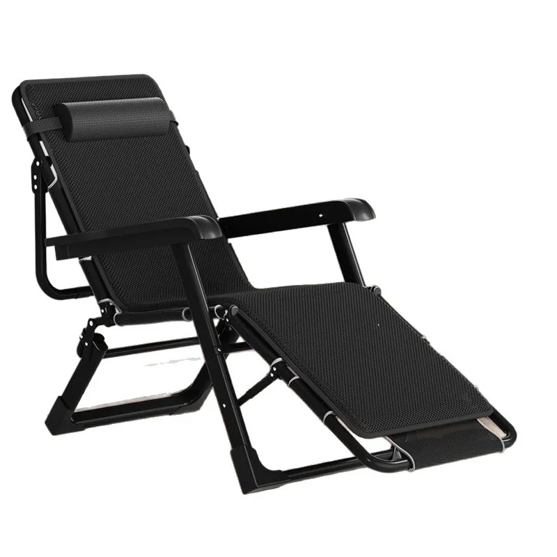 Folding recliner office lunch break sitting and sleeping dual-purpose back chair home balcony leisure lazy folding chair