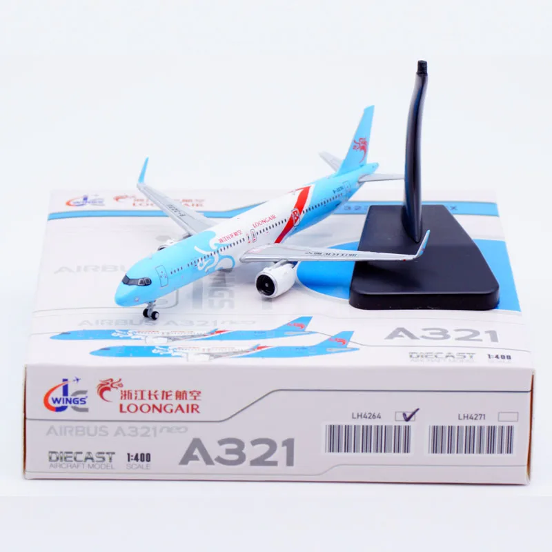 LH4264 Alloy Collectible Plane Gift JC Wings 1:400 Loong Air Airbus A321neo Diecast Aircraft JET Model B-323U With Stand