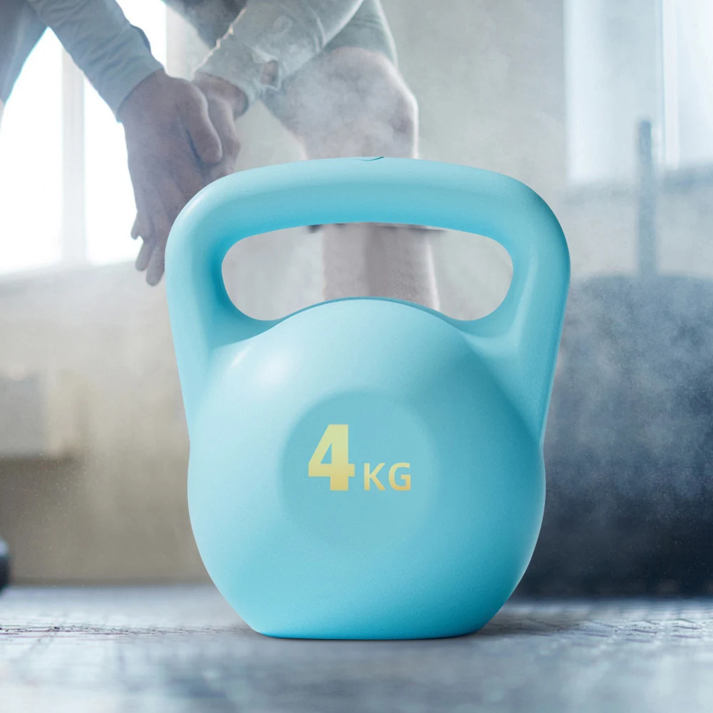 NEW KETTLEBELL RUBBER COVERED WITH SOFT MATERIAL SILENT SAFE COLORFUL FOR SQUAT TRAINING WEIGHT FROM 4/6 KGS for Home Gym Gift