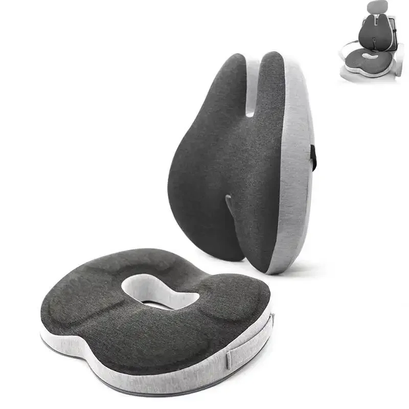 Memory Foam Office Chair Cushion Car Seat Support Waist Pillow Massage Lumbar Orthopedic Pillow Buttock Coccyx Cushion Back Pads