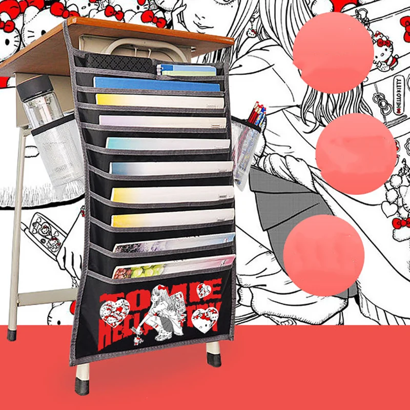 New Junji Ito Hello Kitty Desk Textbooks Organizer Bag for Width Useful Books Storage Bag Efficient Rack Sac De Rangement