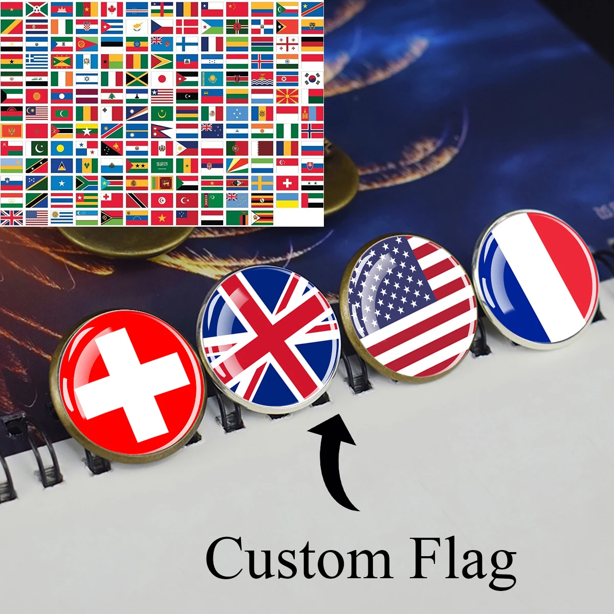 

1pc Customize Country Flag Brooch Personalized National Flag Jewelry Accessories Custom Wholesale