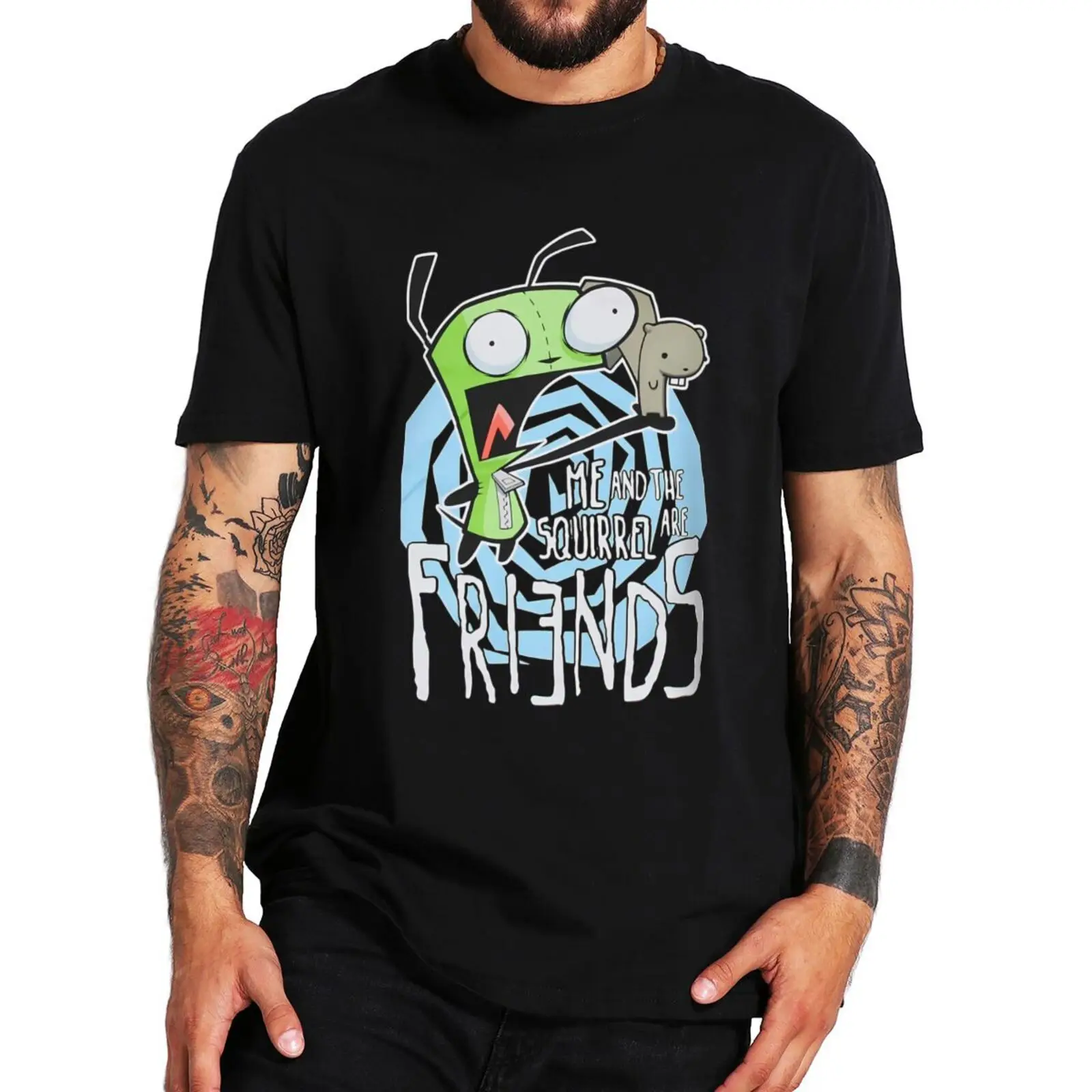 

Invader Zim Me And The Are Friends T Shirt Animated Dark Comedy TV Series Fans Tops Cotton Unisex EU Size T-shirts