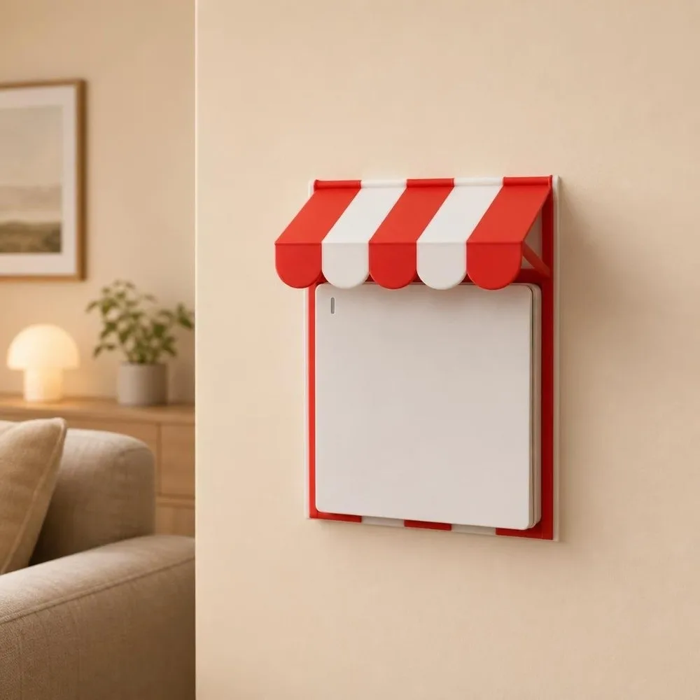 Retro 3D Printed Wall Switch Plate Canopy Design 86 Type Wall Decor Cover Wall Mounted Funny Switch Plate Cover Home Ornament