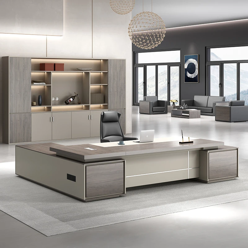 مكتب بتصميم بسيط وحديث، تخزين عتيق، خزائن مكاتب فاخرة وخفيفة عالية الجودة، أثاث تنفيذي Mesa De Escritorio #4
