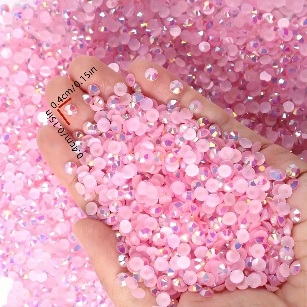 Cristal 6000 piezas de diamantes de imitación de resina de gelatina, perfecto para bricolaje, negro transparente, tazas, botellas, gafas, disfraces, fundas para teléfono y manicura