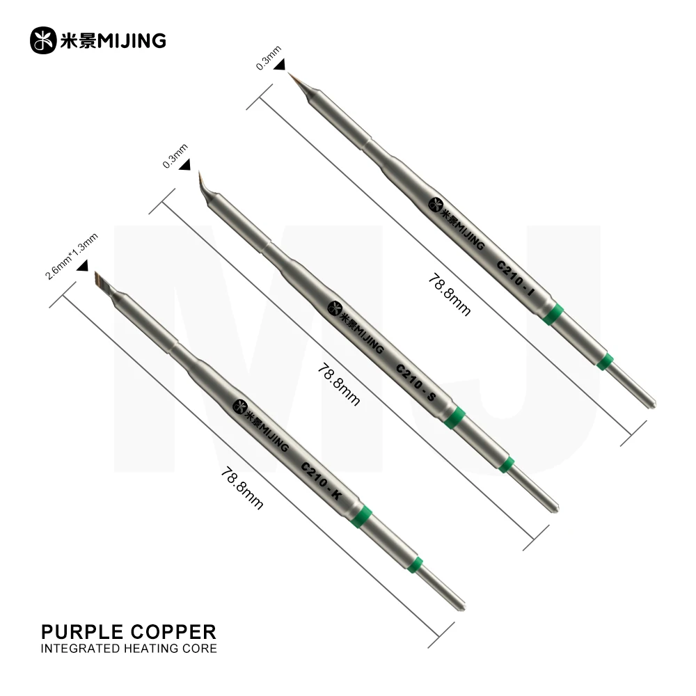 Mijing C210 Series Integrated Soldering Iron Tips and Heating Core Efficient Heat Conduction Temperature Recovery Hand Tools Set